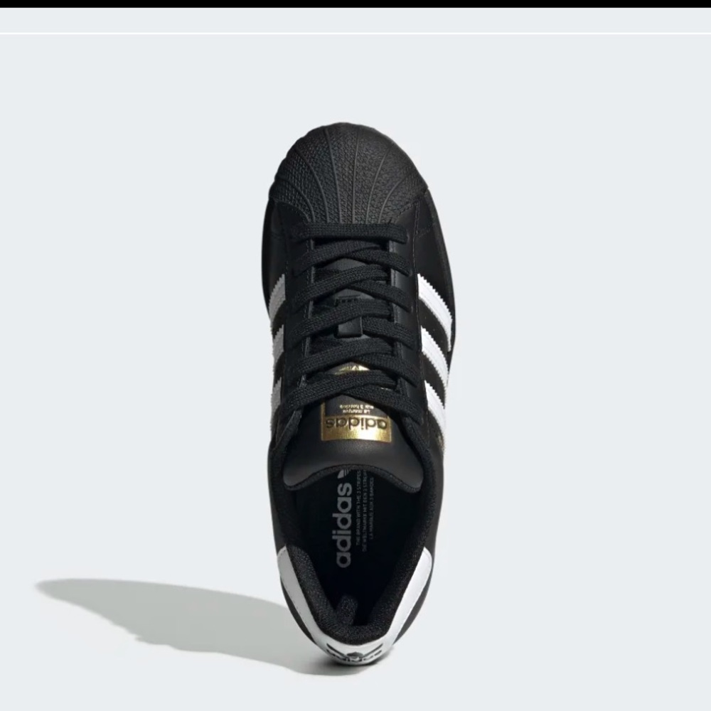 Adidas Superstar Shoes  Black & Gold Sneakers - Picture 3 of 5